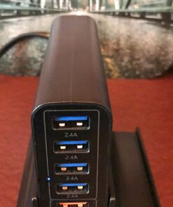 Key Power Quick Charge 3.0 Wall Charger, 60W 6-Port USB Fast Charger Desktop Charging Station for iPhone/PRO MAX/XS Max/XR/X/8/7/Plus, iPad Pro/Air 2/Mini, Galaxy S10/S9/S8/S7/Plus HTC and More 45 71W1EJHx1YL