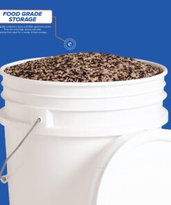 5 gallon Food Grade White Plastic Bucket with Handle & Lid - Set of 6 11 71W1HkSTWRL