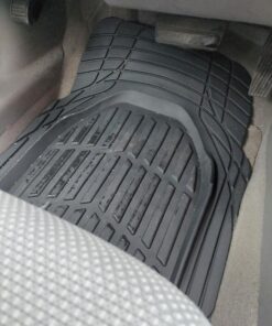 Motor Trend FlexTough Floor Mats for Cars, Black Deep Dish All-Weather Mats, Waterproof Trim-To Fit Automotive Floor Mats for Cars Trucks SUV, Universal Floor Liner Car Accessories Full Set 37 71W1TVL8VCL