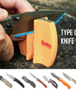 Smith's CCKS 2-Step Knife Sharpener - Yellow - 2-Step Preset Coarse & Fine Slots - Outdoor Handheld Knife Sharpener - Fishing, Hunting, Fillet, Pocket Knives - Compact Plastic Portable Keychain Tool 21 71W233hw4FL