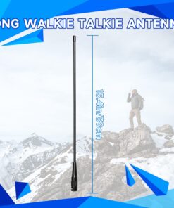 Retevis RHD-771 Walkie Talkie Antenna,SMA-F Dual Band UHF/VHF 144/430Mhz Antenna,15.4inch Flexible Whip Antenna,Compatible with Baofeng UV-5R Aliunce HD1 Retevis RT29 RT86 RT-5R 2 Way Radio(1 Pack) Flexible Antenna 15 71W26S5p1EL