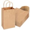 Juvale 24-Pack Small Gift Bags with Handles, 5.3x3x8.5 Inch Bulk Kraft Paper Material Brown Bags, Use for Birthday Party Favors, Reusable Grocery, Retail Shopping, Business, Goodies 5.3 x 3 x 8.5 (Pack of 24) 4 71W4TrxieL
