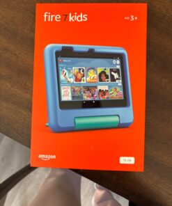 Amazon Fire 7 Kids tablet, ages 3-7. Top-selling 7" kids tablet on Amazon - 2022 | ad-free content with parental controls included, 10-hr battery, 16 GB, Blue 1-year Amazon Kids+ Subscription 25 71W4eXSWUFL