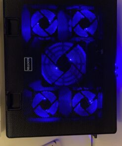 Kootek Laptop Cooling Pad 12"-17" Cooler Pad Chill Mat 5 Quiet Fans LED Lights and 2 USB 2.0 Ports Adjustable Mounts Laptop Stand Height Angle, Blue 56 71W4qr szbL