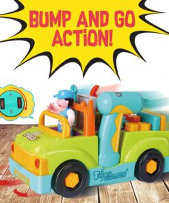Alternative view of Toddler Tool Set Toy Trucks Kids Mechanic Workbench Take Apart Musical Toolbox with Electric Drill, Power Play Tools, Lights, Bump and Go Building Toy for 2 Year Old Boys