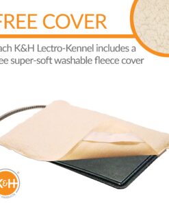 K&H Pet Products Lectro-Kennel Outdoor Heated Pad with Free Cover Black Medium 16.5 X 22.5 Inches 60 Watts 23.0"L x 17.0"W x 1.0"Th Retail Box 13 71W5cDF9ryS 3