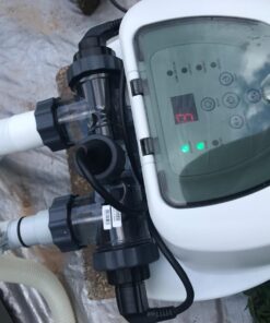 INTEX QS500 Krystal Clear Saltwater Chlorine System for Above Ground Pools: Keeps Water – Removes Bacteria Reduces Chemical Use Sleek Control Panel with Buttons Up to 7000 Gallon Pools Saltwater System with E.C.O. (Electrocatalytic Oxidation) 27 71W6EJkSkAL