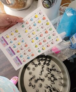 RFAQK 250 PCs Aluminum Cake Decorating Tools Kit with 12" Metal Turntable & Knife set-48 Numbered Icing Tips-3 Russian Piping Nozzles-Straight & Angled Spatula-Cake Leveler& Baking Supplies Tools 41 71W6JP65gHL