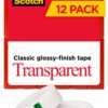 Scotch Transparent Tape, 3/4 in x 1000 in, 12 Boxes/Pack (600K12) 12 Rolls 17 71W6Y9ZRENS