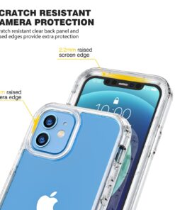 Diaclara Designed for iPhone 12/12 Pro Case, Full Body Rugged Case with Built-in Touch Sensitive Anti-Scratch Screen Protector, Soft TPU Bumper Case for iPhone 12/12 Pro 6.1" (Clear) iPhone 12 & iPhone 12 Pro 6.1" Clear 9 71W6a sc2L