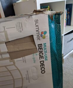 Summer Infant Multi-Use Decorative Extra Tall Safety Pet and Baby Gate,28.5'-48' Wide, 36' Tall,Pressure or Hardware Mounted, Install on Wall or Banister in Doorway or Stairway,Auto Close Door -Beige 36" Tall, 28.5 - 48.0" Wide Beige 74 71W6gzZBmmL