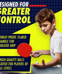 NIBIRU SPORT Ping Pong Paddles Set - Professional Table Tennis Rackets and Balls, Retractable Net with Posts and Storage Case - Pingpong Paddle and Game Table Accessories 2 Paddles+4 Balls+Net 11 71W8OOMA L