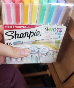 SHARPIE S-Note Duo Dual-Ended Creative Markers, Part Highlighter, Part Art Marker, Assorted Colors, Fine and Chisel Tips, Includes Stand-up Easel, 16 Count 58 71W8dPSWX5L