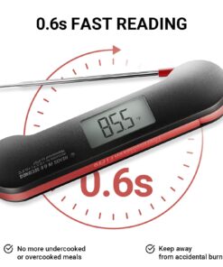 ThermoMaven Meat Thermometer Digital for Grill – 0.6 Seconds Instant Read with High Accuracy, IP67 Waterproof Food Thermometer with Ambidextrous Backlit for Kitchen, Cooking, BBQ, Smoker NSF Certified Black 5 71W8lKW6AqL