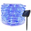 RUICHEN Solar Rope Lights Outdoor String Lights, 16.5 Ft 50 LED Tube Light Waterproof Copper Wire Fairy Lights for Garden Fence Yard Christmas Wedding Party (Blue) Blue 25 71W8nE6 L