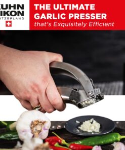 Kuhn Rikon Epicurean Garlic Press, Stainless Steel, 6.5 x 1 x 1.5 inches, Silver 23 71W96v eZ7L