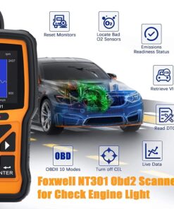 Alternative view of FOXWELL NT301 OBD2 Scanner with OBD II 16Pin Male to Female Extension Convert Cable
