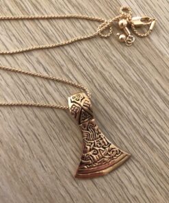 Bronze Celtic Viking Odin Axe head Thors Hammer Mjolnir Pendant Necklace Norse Jewelry Leather Cord18-32 7 71WACqkLz2L