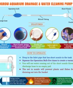 SunGrow Aquarium Maintenance Kit with Priming Bulb, 65-Inches, Easy to Use, Perfect for Small Fish Tanks, 2-Minutes to Assemble (3.5" nozzle length) Blue Sand Cleaner ( 3.5" nozzle length ) 19 71WAFvwr2mL