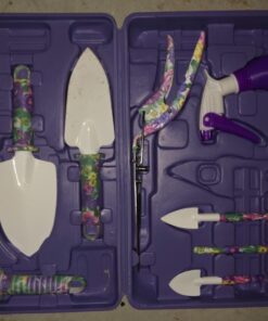 Garden Tools Set, JUMPHIGH 10 Pieces Gardening Tools with Purple Floral Print, Ergonomic Handle Trowel Rake Weeder Pruner Shears Sprayer, Garden Hand Tools with Carrying Case Gardening Gifts for Women 43 71WAG9cURwL