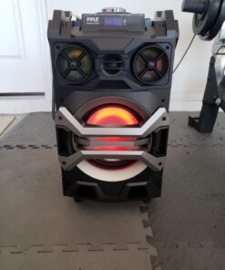 Pyle 500 Watt Outdoor Portable BT Connectivity Karaoke Speaker System - PA Stereo with 8" Subwoofer, DJ Lights Rechargeable Battery Microphone, Recording Ability, MP3/USB/SD/FM Radio - PWMA325BT 31 71WAxKgaSvL