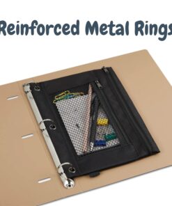 Alternative view of 1InTheOffice Pencil Pouch 3 Ring, Black, Pencil Pouch For 3 Ring Binder 2 Pack (Canvas Black) Canvas Black