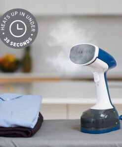 Alternative view of Sunbeam 1200W Steam Burst Handheld Steamer for Clothes, Dual Steam Settings, 30-Second Fast Head-Up, Bristle Brush Attachment, White and Blue Finish