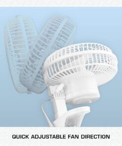 Hurricane Fans - Classic 6 Inch Clip Fan - Portable Fan with Strong Clamp, Two Speed Settings, and Adjustable Tilt Mechanism, White - Great Work Fan, School Fan, Desk Fan, Greenhouse Fan 6" Classic 22 71WCAdISgNL