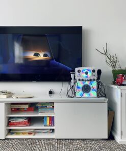 Singing Machine Portable Karaoke Machine for Adults & Kids with Wired Microphone, White - Built-In Speaker, Bluetooth with LED Disco Lights - Karaoke System with CD+G Player & USB Connectivity 22 71WCYdTJXpL