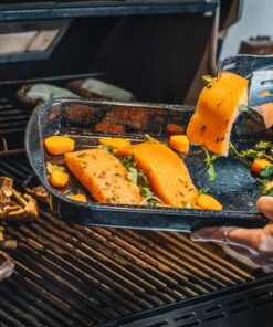 Granite Ware 3 Piece Multiuse Set (Speckled Black) Enamelware Bake, Broiler Pan and Grill - With Rack Suitable for Oven, direct on Fire. 19 71WDl8qp7eL