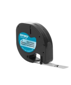 DYMO - DYM16952 Authentic LetraTag Labeling Tape for LetraTag Label Makers, Black Print on Clear pastic Tape, 1/2'' W x 13' L, 1 roll (16952) 156 in. X 1/2 in. 19 71WEIwUCN L