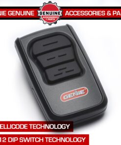 GenieMaster Authentic 3-Button Genie garage door opener remote - works on Intellicode and 9/12 dipswitch - Model GM3T-R 1 Pack 9 71WEZR48NL