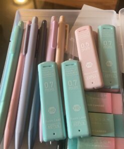 Four Candies Cute Mechanical Pencil Set, 6PCS Pastel Pencils 0.5mm & 0.7mm with 360PCS HB Pencil Leads, 3PCS Erasers and 9PCS Eraser Refills, Aesthetic Mechanical Pencils for Girls Writing 0.5&0.7 mm 45 71WEc4wCzXL