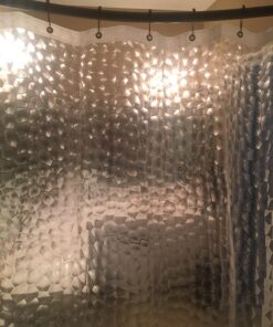 iDesign Waterproof PEVA Plastic Shower Curtain Liner for Use Alone or With Fabric Curtain, 72” x 72”, Clear 72" x 72" 43 71WF9F3cd1L