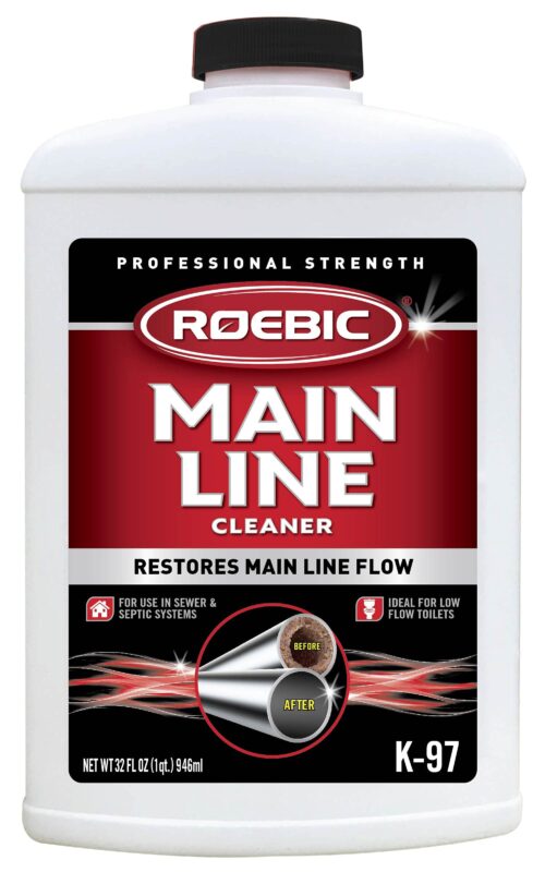 Roebic K-97 Main Line Cleaner, Exclusive Bacteria Digests Paper, Fats, and Grease in Sewer and Septic Systems, 32 Ounces(Packaging May Vary)