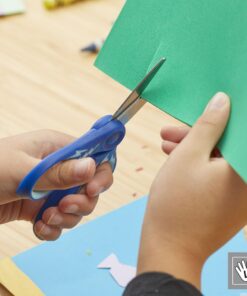 Fiskars 5" Left-Handed Softgrip Pointed-Tip Scissors for Kids 4-7 - Scissors for School or Crafting - Back to School Supplies - Blue Lightning 5 Inch Left Handed Blue Lightening 23 71WHP0sjV7L