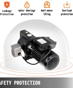 Happybuy Shallow Well Jet Pump with Pressure Switch 1HP Jet Water Pump 216.5 ft Cast Iron Jet Pump to Supply Fresh ell Water to Residential Homes Farms Cabins Cast Iron without Tank 750w 1.0hp 17.5gpm 216.5 Ft 14 71WHZjYfMgL