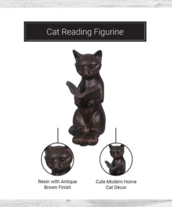 Young's Inc. Cat Figurine - Cute Cat Statue - Whimsical Cat Decor for Cat Lovers - Cat Collectibles and Meditation Decor - Cat with Eye Glasses - 4'' L X 3'' W X 5'' H Sitting Up 23 71WIPIqliBL