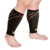 Calf Compression Sleeves for Men & Women - Leg Sleeve and Shin Splints Support - Ideal for Leg Cramp Relief, Varicose Veins, Running - 20-30mmHg Copper Infused Nylon by CopperJoint Gold Small 28 71WJMvhlaoL