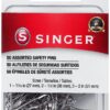 SINGER 00226 Assorted Safety Pins, Multisize, Nickel Plated, 50-Count 12 71WJkhWz5S