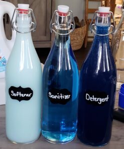 Bormioli Rocco Giara Swing Top Bottles 33 ¾ Ounce-4 Pack Round Clear Glass Grolsch Flip Top Bottle With Stopper, for Beverages, Smoothies, Kefir, Beer, Soda, Juicing, Kombucha, Water, Milk and Vinegar 4 Pack 39 71WJyU8susL