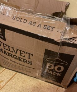 Zober Velvet Hangers 50 Pack - Heavy Duty Black Hangers for Coats, Pants & Dress Clothes - Non Slip Clothes Hanger Set - Space Saving Felt Hangers for Clothing 32 71WLmjDTTkL