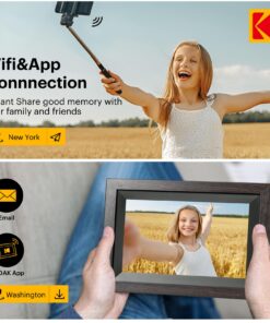 KODAK Digital Picture Frame, 32G10.1 Inch WiFi Digital Photo Frame 1280x800 HD IPS Touch Screen, Auto-Rotate, Share Photos and Videos via KODAK App, Gifts for Friends and Family 1012 Black-32G 23 71WLzZazBL