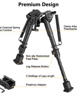 CVLIFE 6-9 Inches Bipod Picatinny Bipod with Adapter Black 34 71WLzga0eL