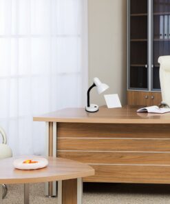 Simple Designs LD1003-WHT Basic Metal Flexible Hose Neck Desk Lamp, White 6.1 x 4.9 x 13.85 1 25 71WNTpgunPL