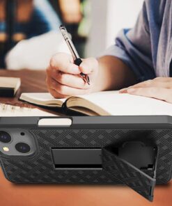 Ailiber Compatible with iPhone 13 Case, iPhone 13 Case Holster with Screen Protector, Swivel Belt Clip, Kickstand Holder, Slim Shockproof Shell Slide Pouch Phone Cover for iPhone 13 6.1 inch -Black Screen Protector & Black 14 71WNUus8tIL 2