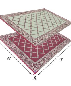 Stylish Camping 116095 6-feet by 9-feet Reversible Mat, Plastic Straw Rug, Large Floor Mat for Outdoors, RV, Patio, Backyard, Picnic, Beach, Camping (Burgundy/Beige) 6'x9' Burgundy/Beige 18 71WNa dhmL