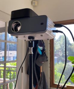 Mini Projector, VOPLLS 1080P Full HD Supported Video Projector, Portable Outdoor Home Theater Movie Projector, 50% Zoom, Compatible with HDMI, USB, AV, Smartphone/Tablet/Laptop/PC/TV Box A-Mini projector 33 71WNxnxEdfL