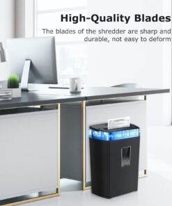 Bonsaii 12-Sheet Cross Cut Paper Shredder, 5.5 Gal Home Office Heavy Duty Shredder for Paper, Credit Card, Mails, Staples, with Transparent Window, High Security Level P-4 (C275-A) 1 2 Sheet 5-Minute 24 71WOJv6cL L