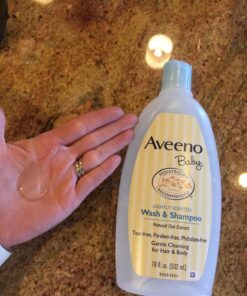 Aveeno Baby Daily Moisture Gentle Body Wash & Shampoo with Oat Extract, 2-in-1 Baby Bath Wash & Hair Shampoo, Tear- & Paraben-Free for Hair & Sensitive Skin, Lightly Scented, 18 fl. oz 25 71WPVER15RL
